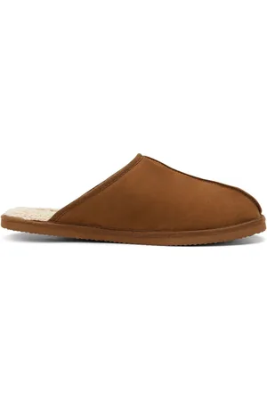 JACK & JONES Tan Brown Microfibre Slippers AU 7 (EU 41)