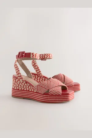 Next Red Forever Comfort Square Toe Platform Espadrille Wedges AU 10 (EU 42)