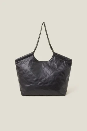 Accessorize Black Chain Strap Faux Leather Shoulder Bag One