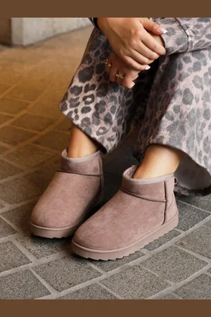 Linzi Mocha Brown Mini Addy Faux Suede Lined Ankle Boots AU 8 (EU 39)