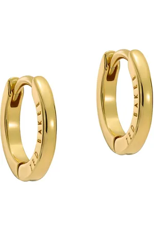 Ted Baker Gold Tone Crislie Logo Hoop Earrings One