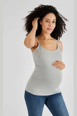 JoJo Maman Bébé Grey Maternity & Nursing Vest M