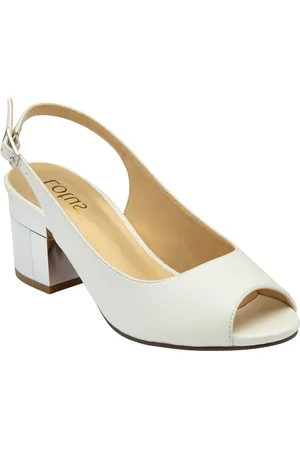 Lotus White Peep Toe Slingback Sandals AU 6 (EU 37)