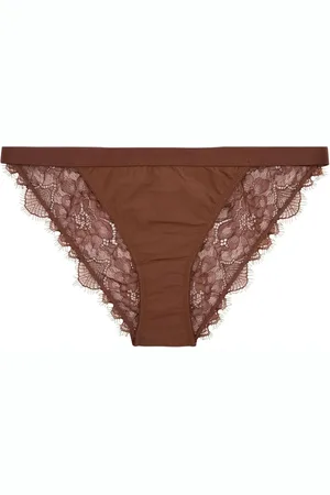 LOVE Stories Dark Brown Wild Rose Lace Briefs L