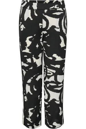 ONLY Black Printed Wide Leg Trousers AU 26