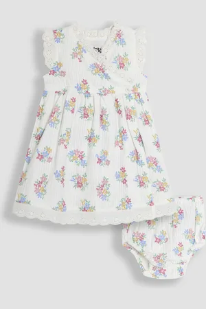 JoJo Maman Bébé Baby Broderie Trim Wrap Dress 12