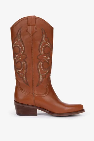 PENELOPE CHILVERS Silvestre Stud Cowboy Brown Boots AU 8 (EU 39)