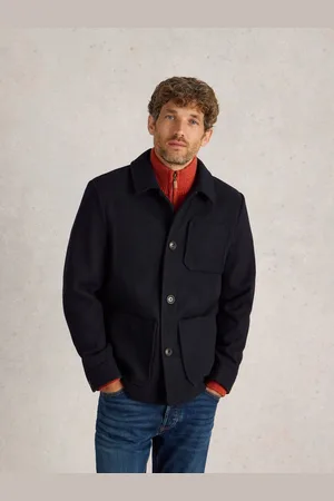 White Stuff Blue Wool Chore Jacket S