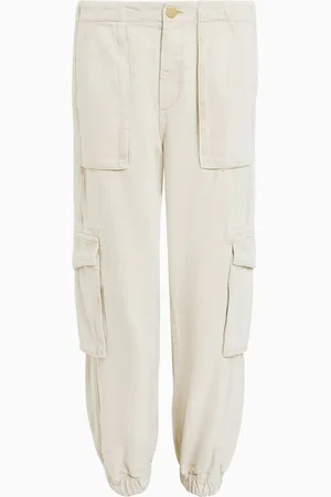 AllSaints AllSaints White Freda Tencel Trousers AU 16