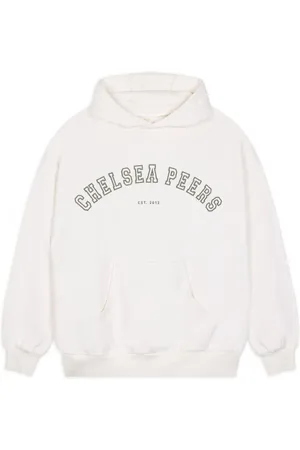 Chelsea Peers White Cotton Embroidered Logo Hoodie AU 18