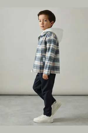 Reiss Ostler 9-13 yrs Long Sleeved Hooded Check Overshirt 9