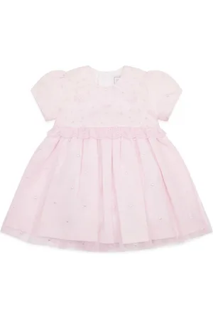 Emile et Rose Party Dress with Emb Tulle Overlay Floral Yoke & Pants Up to 1 Month (56cm)