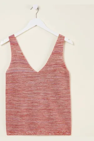 Fat Face FatFace Joelle Red Knitted Vest AU 20