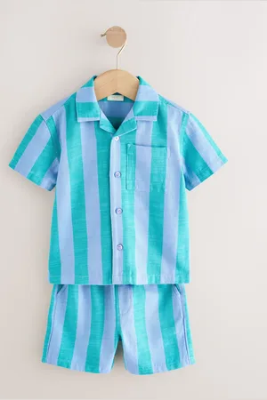 Next Short Sleeves Revere Collar Stripe Shirt And Shorts Set (3mths-7yrs) 4