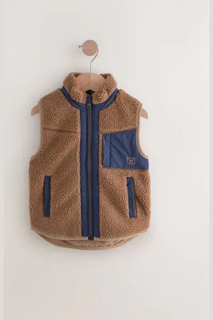 Next Brown Borg Gilet Jacket (3mths-7yrs) 1.5