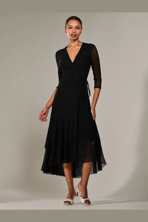 Jolie Moi Mesh Wrap Midaxi Dress 16