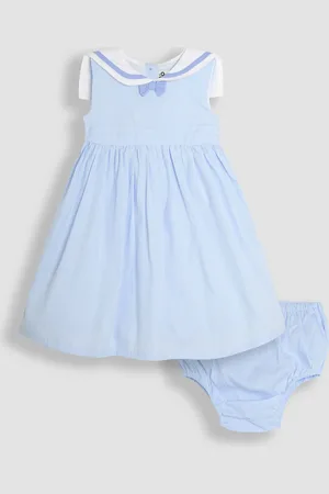 JoJo Maman Bébé Sailor Stripe Party 100% Cotton Dress Upto 3 Months (50