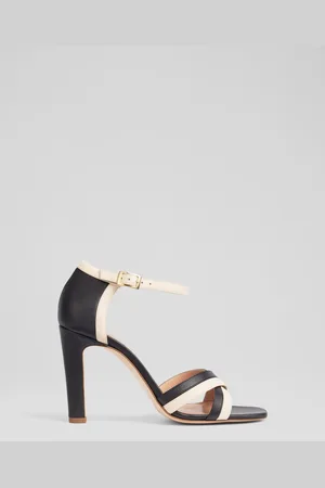LK Bennett Black Nappa Leather Colour Block Sandals AU 7 (EU 38)