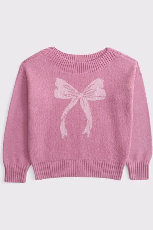 Abercrombie & Fitch Bows Intarsia Knitted Jumper With Slash Neck 17-18 Yrs