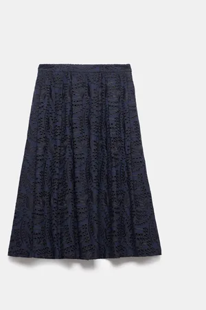 mint&berry Broderie 100% Cotton Midi Skirt 16