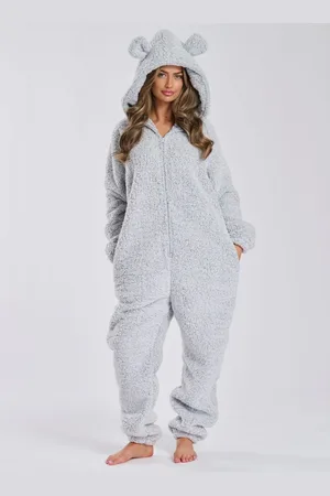 Loungeable Silver Sherpa XL Ears Teddy All-In-One XL