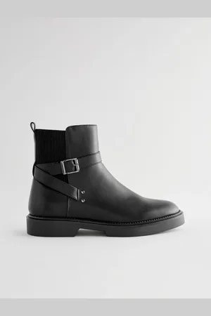 Next Black Standard/Wide Fit Forever Comfort Chelsea Buckle Ankle Boots AU 8 (EU 39)