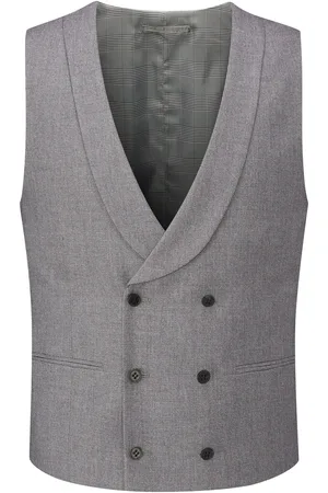 Skopes Silver Harcourt Double Breasted Slim Fit Suit Waistcoat 44 R