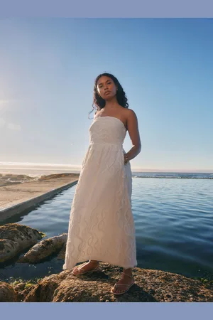Next 100% Cotton Bandeau Midi Dress AU 12