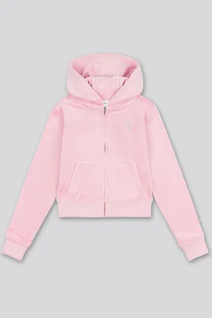 Juicy Couture Baby Pink Girls Mini Diamante Zip Hoodie 15