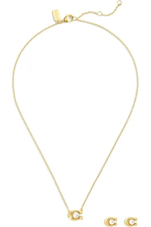 Coach Gold Tone Signature Pearl jewellery Set One