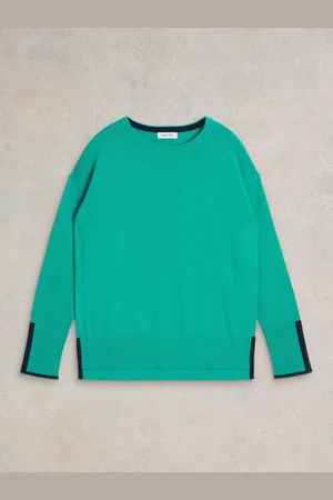 White Stuff Blue Olive Jumper AU 12