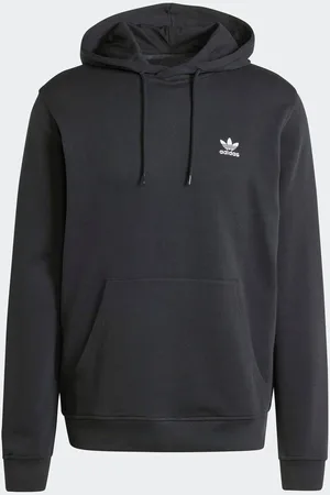 adidas Black 100% Cotton Trefoil Essentials Hoodie L