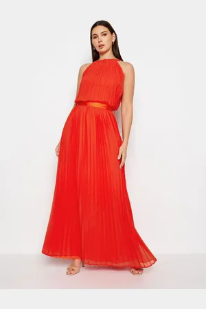 Long Tall Sally Tall Halterneck Pleated Maxi Dress AU 14 Tall