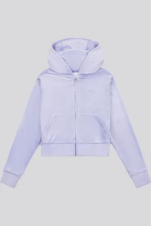 Juicy Couture Blue Light Girls Diamante Zip-Through Hoodie 15