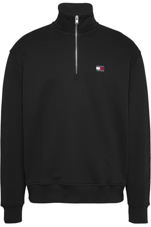 Tommy Hilfiger Black Black Badge Quarter Zip 100% Cotton Sweatshirt S