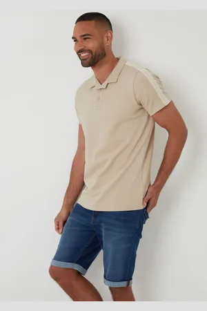 Threadbare Crochet Detail Revere Collar 100% Cotton Polo Shirt small