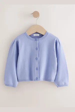 Next Lilac Purple Pleated Sleeve Cardigan (3mths-10yrs) 2