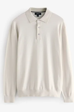 Next Regular Fit Knitted Long Sleeve Polo Shirt 2XL Tall