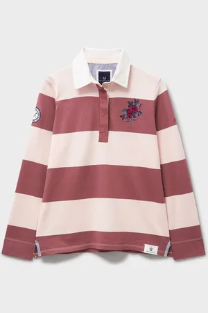 J.Crew Stripe Embroidered Rugby 100% Cotton Shirt AU 16
