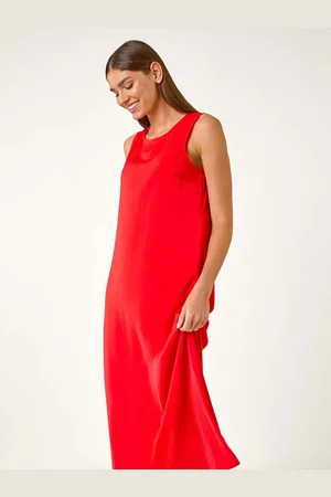 Roman Satin A-Line Pocket Midi Dress AU 18