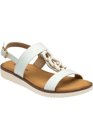 Lotus White Low Wedges Sandals AU 7 (EU 38)
