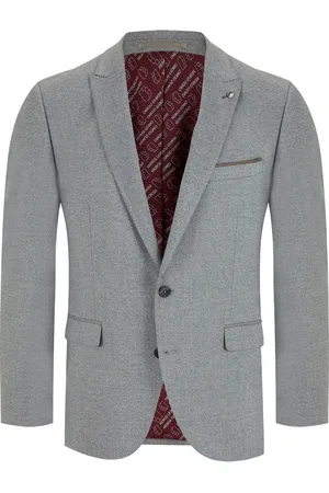 Remus Grey Tapered Fit Linen-Blend Suit Jacket 40 R