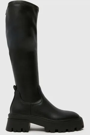 Schuh Dasha Chunky High Knee High Black Boots AU 9 (EU 40)