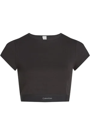 Calvin Klein Black Stretch Rib Crop T-Shirt XL