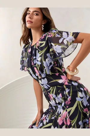 Lipsy London Short Sleeve Gathered Waist Underbust Midi Dress AU 6
