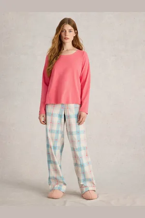 White Stuff Pink Eva Jersey Pyjama Top XL