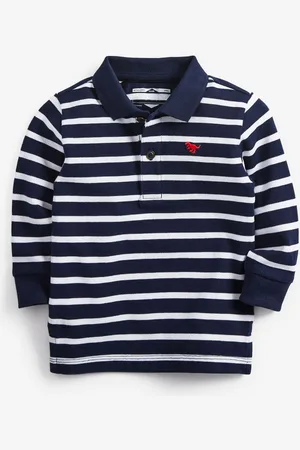 Next 100% Cotton Long Sleeve Stripe Polo Shirt (3mths-7yrs) 2