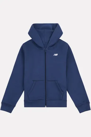New Balance Blue Boys Brush Back Small Logo Zip Hoodie 12