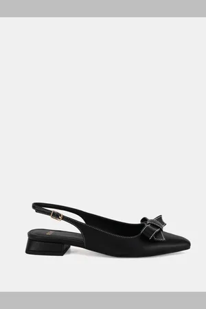 Novo Carlina Bow Detail Point Toe Loe Heel Slingback Shoes AU 7 (EU 38)
