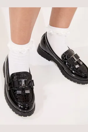 Lipsy London Chunky Bow Loafer School Shoes AU 12 (EU 30.5)